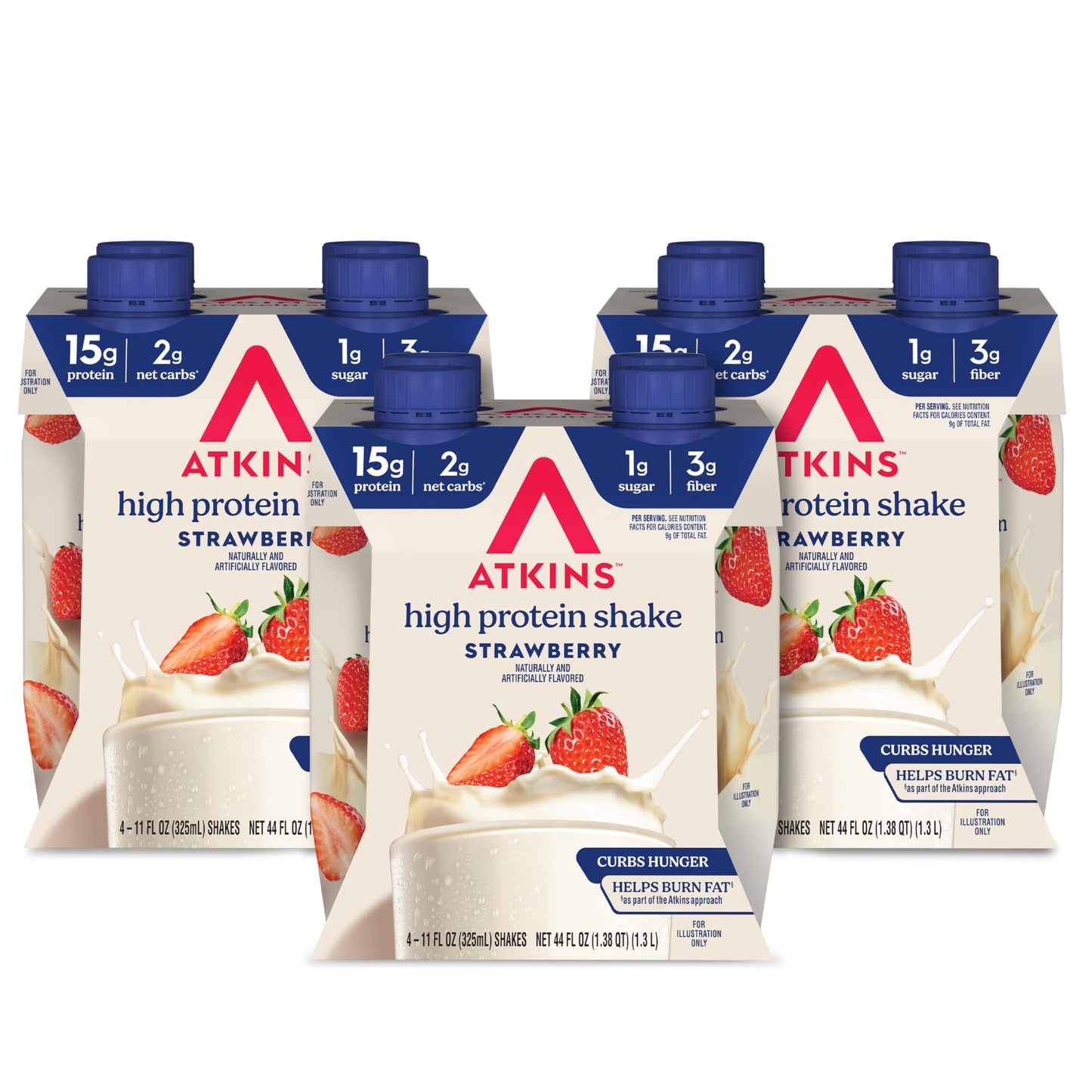 Atkins Milk Chocolate Delight High Protein Shake, 15g Protein, 2g Net Carb, 1g Sugar, Keto Friendly, Chocolate Flavored Protein Shakes, 12 Count