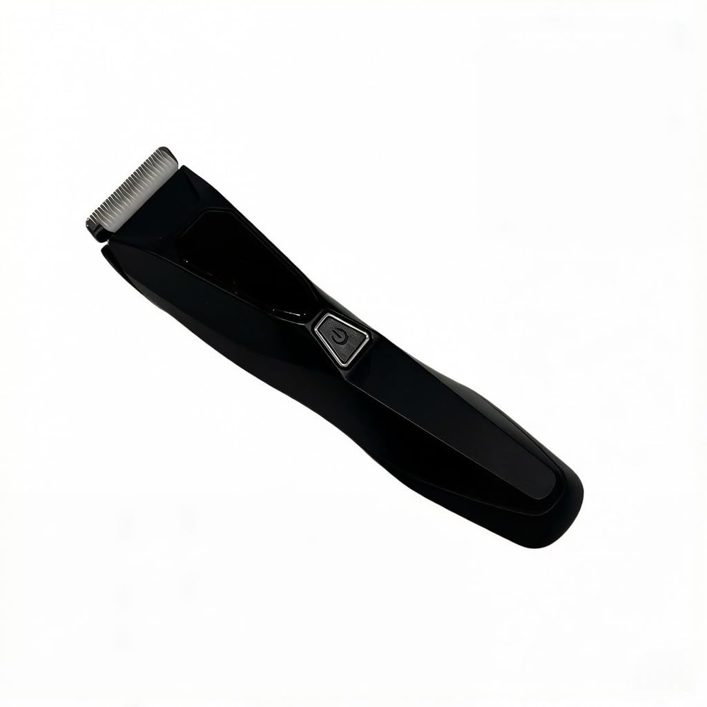 Body Hair Trimmer for Men: Wireless Charging Pubic Hair Trimmer with 90Min - Wet or Dry Body Groomer, 4000K LED, Ceramic Blade for Face Legs Groin