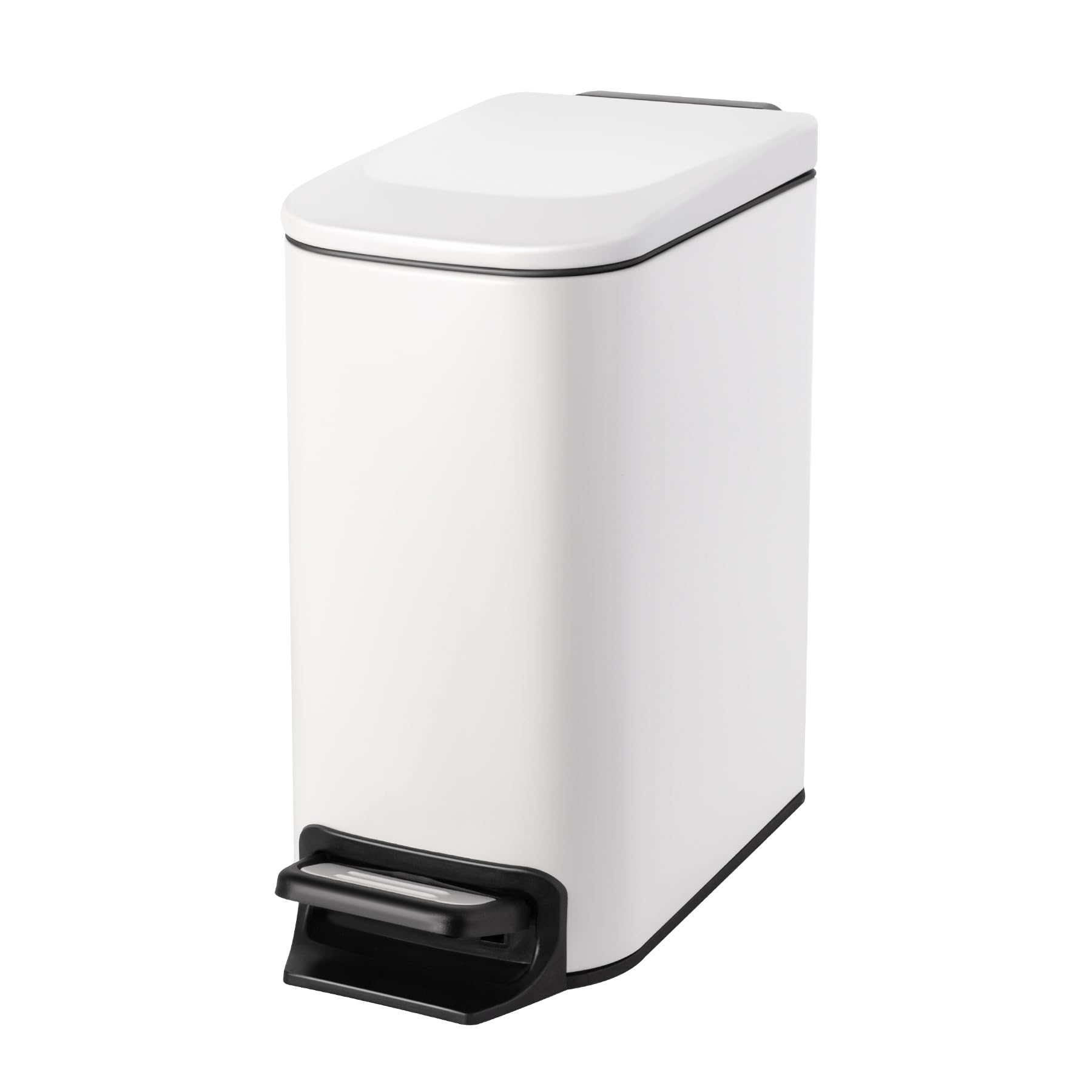 Cesun Small Bathroom Trash Can with Lid Soft Close, Step Pedal, 6 Liter / 1.6 Gallon Stainless Steel Garbage Can with Removable Inner Bucket, Anti-Fingerprint Finish (Matt Black)