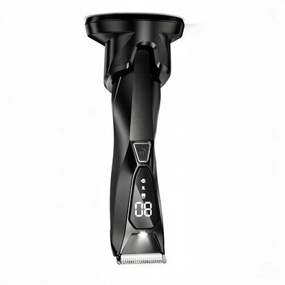 Body Hair Trimmer for Men: Wireless Charging Pubic Hair Trimmer with 90Min - Wet or Dry Body Groomer, 4000K LED, Ceramic Blade for Face Legs Groin