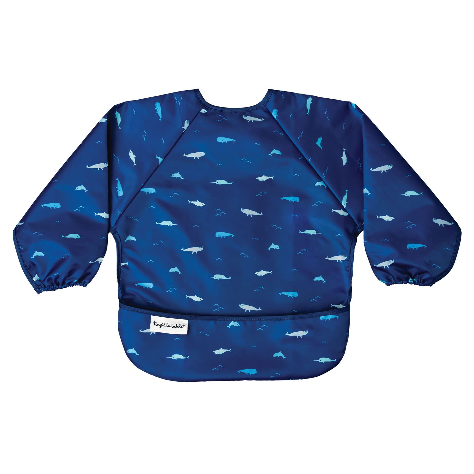 Tiny Twinkle Long Sleeve Bib for Babies & Toddlers | Waterproof Smock Bib for Eating | Machine Washable & Mess-Proof Feeding Essentials | Newborn Shower Gift (Dinosaur, 6–24M)