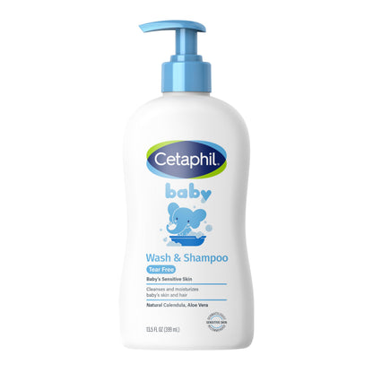 Cetaphil Baby Wash & Shampoo, 13.5oz Pack of 2, Hypoallergenic, Gentle Enough for Everyday Use, Soap Free