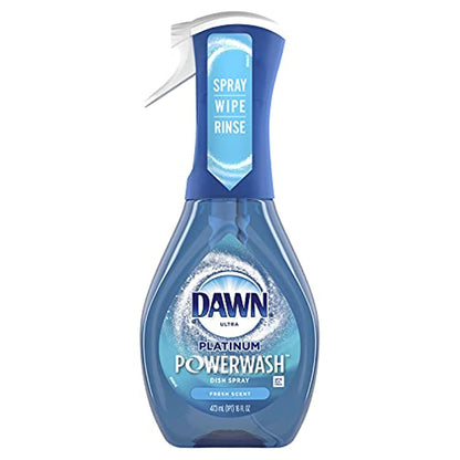 Dawn Powerwash Spray, Dish Soap, Dishwashing Liquid, Fresh, 1 Starter Kit + 3 Refills, 4x16 Fl Oz