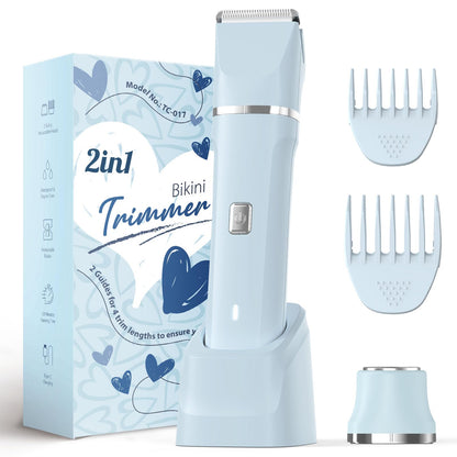 Risina Bikini Trimmer for Women - Painless Electric Razors for Silk Skin,Cordless Body Shaver with Ceramic Blade, Replaceable Lady Razor, IPX7 Waterproof & Easy Cleaning, Birthday Gifts for Women