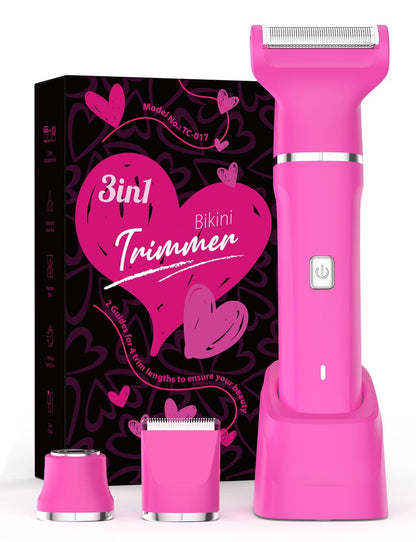 Risina Bikini Trimmer for Women - Painless Electric Razors for Silk Skin,Cordless Body Shaver with Ceramic Blade, Replaceable Lady Razor, IPX7 Waterproof & Easy Cleaning, Birthday Gifts for Women