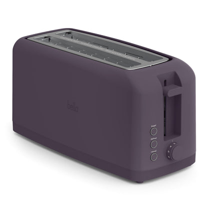 bella 2 Slice Slim Toaster, Fits-anywhere™ Kitchenware, 6 Setting Shade Control with Reheat & Cancel Buttons, Fits sourdough, 10” Long Slot, Anti Jam & Auto Shutoff, 900 Watt, Oatmilk