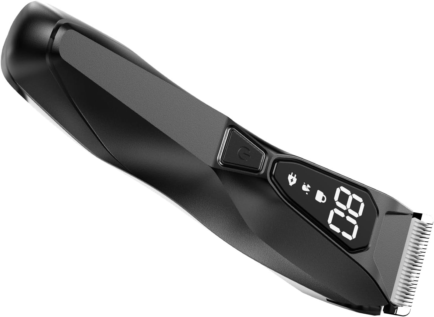 Body Hair Trimmer for Men: Wireless Charging Pubic Hair Trimmer with 90Min - Wet or Dry Body Groomer, 4000K LED, Ceramic Blade for Face Legs Groin