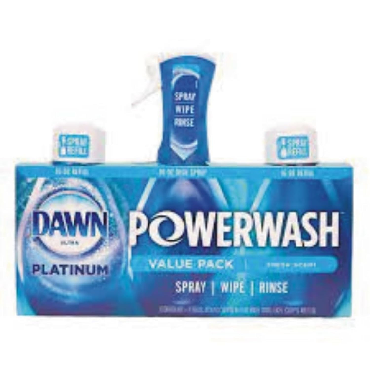 Dawn Powerwash Spray, Dish Soap, Dishwashing Liquid, Fresh, 1 Starter Kit + 3 Refills, 4x16 Fl Oz