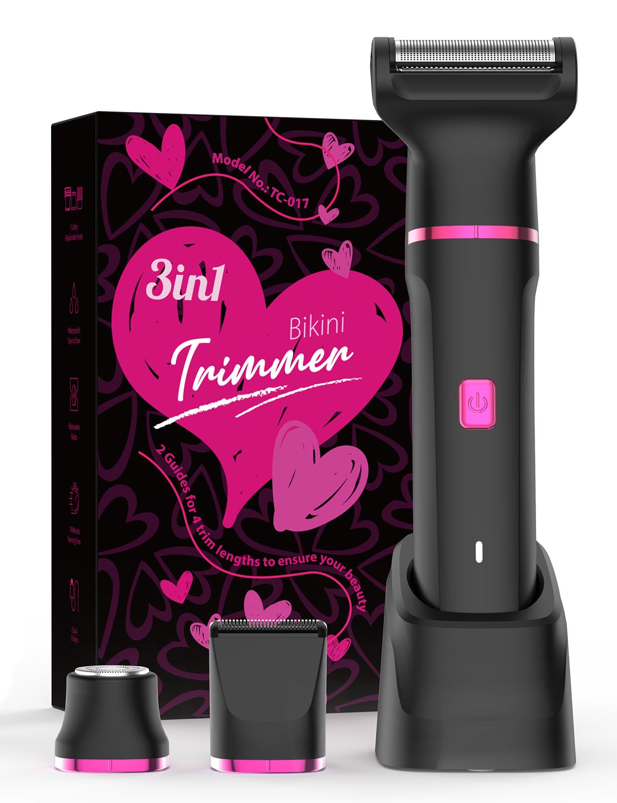Risina Bikini Trimmer for Women - Painless Electric Razors for Silk Skin,Cordless Body Shaver with Ceramic Blade, Replaceable Lady Razor, IPX7 Waterproof & Easy Cleaning, Birthday Gifts for Women
