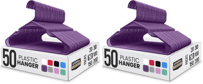 Utopia Home - Plastic Hangers 50 Pack - Space Saving Clothes Hanger - Durable and Strong Closet Organizers and Storage Makes It Ideal Stocking Stuffers or Apartment or Dorm Room Essentials (White)