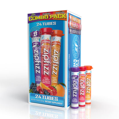 Zipfizz Daily Energy Drink Powder, Fruit Punch, 20 Pack 3-in-1 Sustained Energy, Rapid Hydration, and Essential Vitamins Sugar-Free Electrolyte Powder Contains Vitamin B-12 & Antioxidants