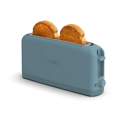 bella 2 Slice Slim Toaster, Fits-anywhere™ Kitchenware, 6 Setting Shade Control with Reheat & Cancel Buttons, Fits sourdough, 10” Long Slot, Anti Jam & Auto Shutoff, 900 Watt, Oatmilk