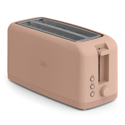 bella 2 Slice Slim Toaster, Fits-anywhere™ Kitchenware, 6 Setting Shade Control with Reheat & Cancel Buttons, Fits sourdough, 10” Long Slot, Anti Jam & Auto Shutoff, 900 Watt, Oatmilk