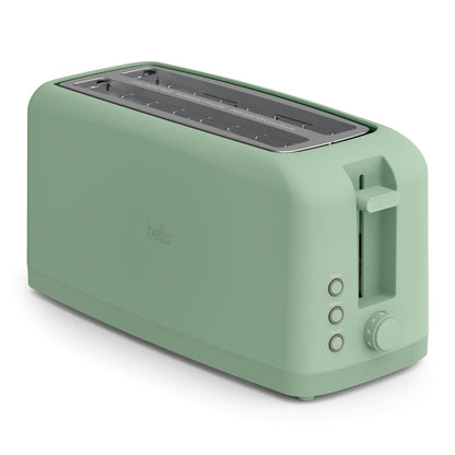 bella 2 Slice Slim Toaster, Fits-anywhere™ Kitchenware, 6 Setting Shade Control with Reheat & Cancel Buttons, Fits sourdough, 10” Long Slot, Anti Jam & Auto Shutoff, 900 Watt, Oatmilk