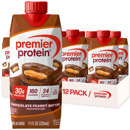 Premier Protein Shake, Café Latte with Caffeine for Energy – 30g Protein, No Added Sugar, 24 Vitamins & Minerals to Support Immune Health, 11 fl oz, 12 Pack