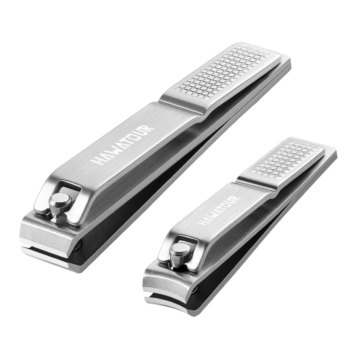 HAWATOUR Nail Clippers Set, Ultra Sharp Sturdy Fingernail and Toenail Clipper Cutters with Visibly Tin Case, Black