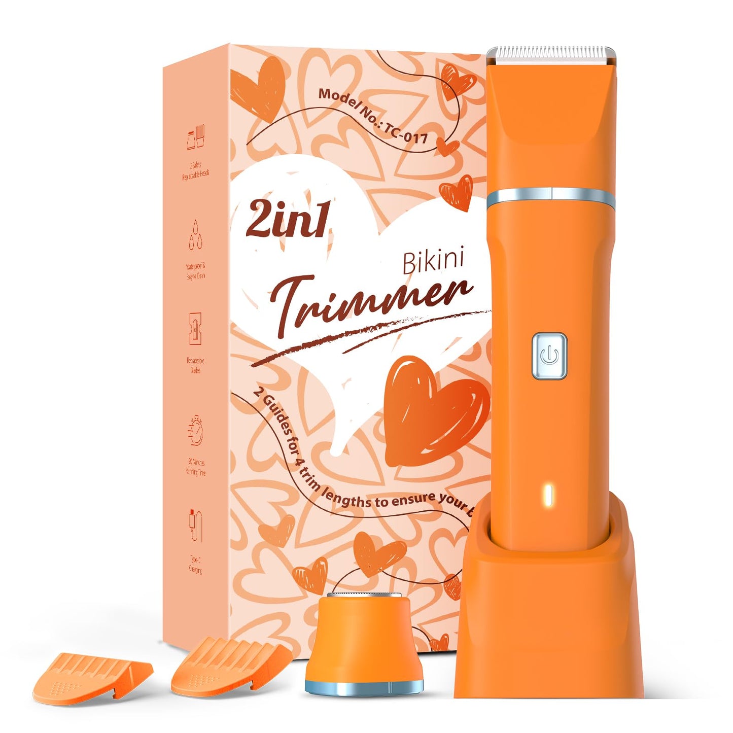 Risina Bikini Trimmer for Women - Painless Electric Razors for Silk Skin,Cordless Body Shaver with Ceramic Blade, Replaceable Lady Razor, IPX7 Waterproof & Easy Cleaning, Birthday Gifts for Women