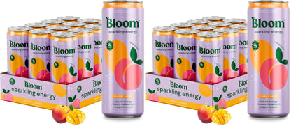 Bloom Nutrition Sparkling Energy Drink - Variety Pack - Natural Caffeine, Zero Sugar, 180mg Caffeine - Antioxidant-Rich with Green Coffee Bean, Green Tea Extract, Prebiotics - 12oz 12 Pack