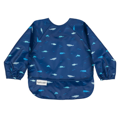 Tiny Twinkle Long Sleeve Bib for Babies & Toddlers | Waterproof Smock Bib for Eating | Machine Washable & Mess-Proof Feeding Essentials | Newborn Shower Gift (Dinosaur, 6–24M)