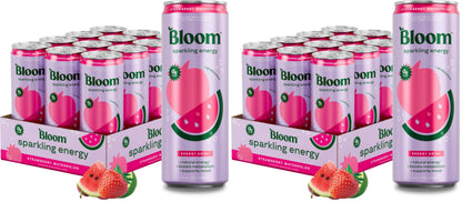 Bloom Nutrition Sparkling Energy Drink - Variety Pack - Natural Caffeine, Zero Sugar, 180mg Caffeine - Antioxidant-Rich with Green Coffee Bean, Green Tea Extract, Prebiotics - 12oz 12 Pack