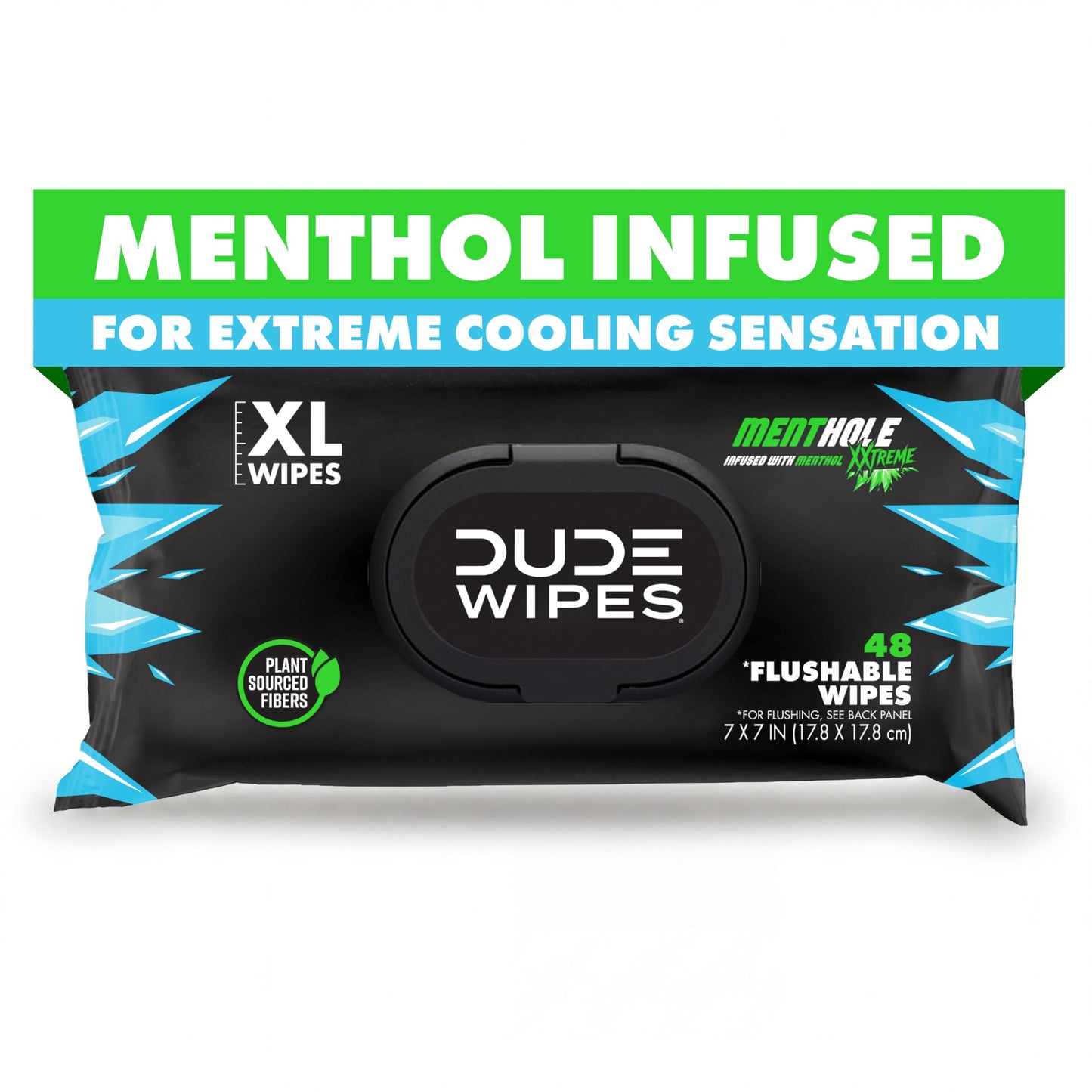 DUDE Wipes Unscented Flushable Wipes - Extra-Large Adult Wet Wipes for Sensitive Skin - 6 Pack (288 Count) - Infused with Vitamin E and Aloe - Septic and Sewer Safe