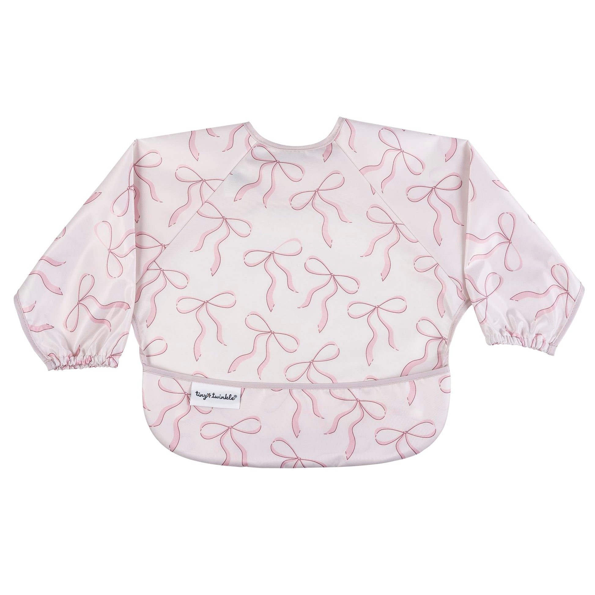 Tiny Twinkle Long Sleeve Bib for Babies & Toddlers | Waterproof Smock Bib for Eating | Machine Washable & Mess-Proof Feeding Essentials | Newborn Shower Gift (Dinosaur, 6–24M)