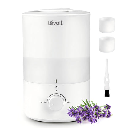 LEVOIT Top Fill Humidifiers for Bedroom, 2.5L Tank for Large Room, Easy to Fill & Clean, 28dB Quiet Cool Mist Air Humidifier for Home Baby Nursery & Plants, Auto Shut-off for Safety, 25H