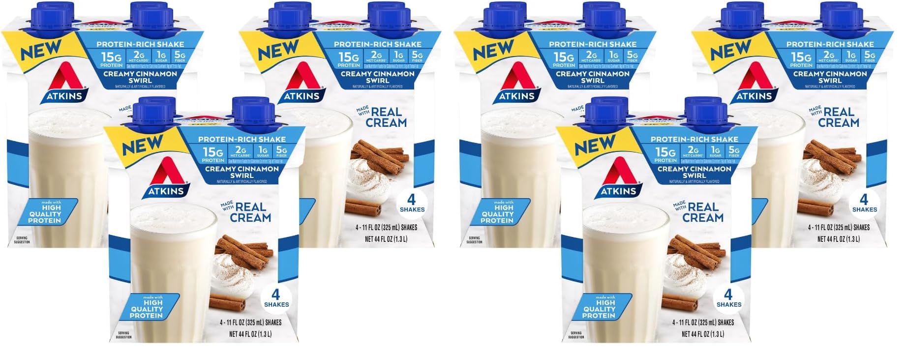 Atkins Milk Chocolate Delight High Protein Shake, 15g Protein, 2g Net Carb, 1g Sugar, Keto Friendly, Chocolate Flavored Protein Shakes, 12 Count