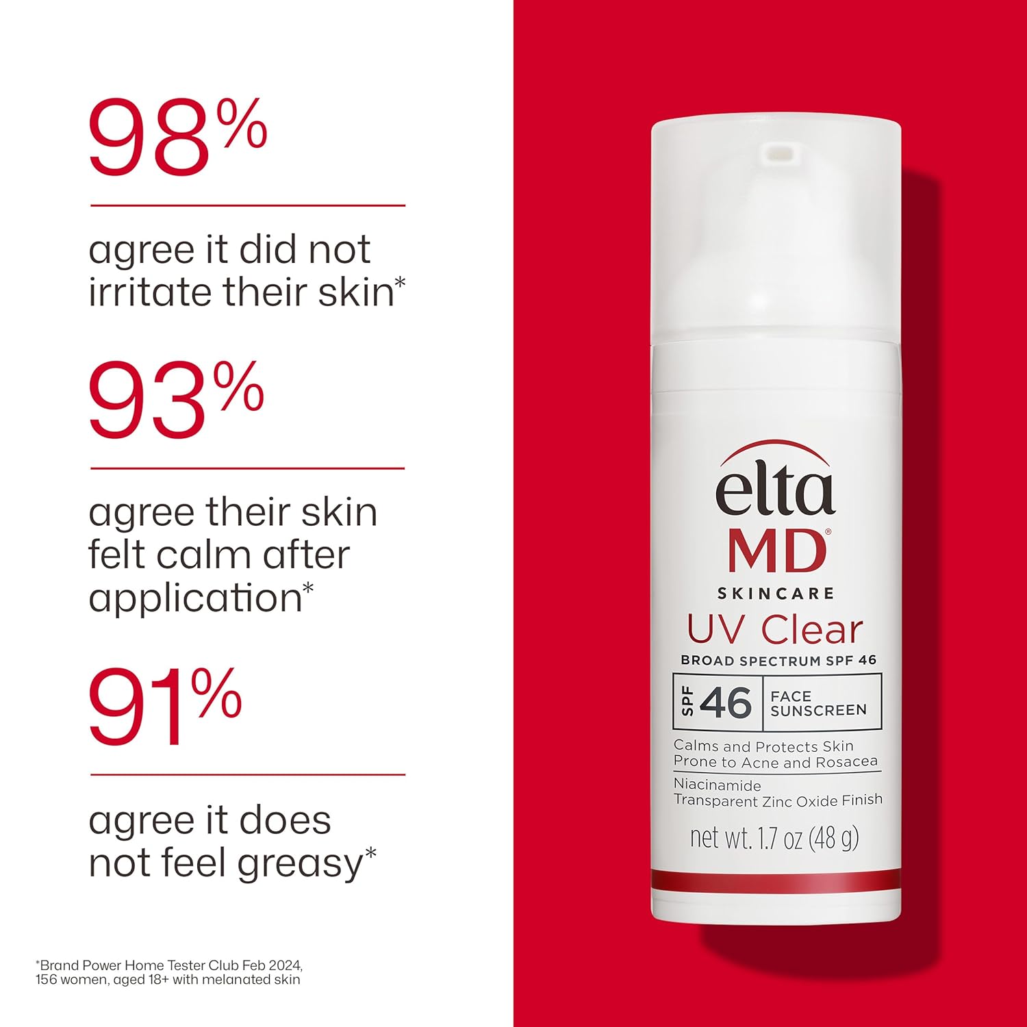 EltaMD UV Clear Face Sunscreen SPF, Oil-Free Sunscreen with Zinc Oxide, Dermatologist Recommended