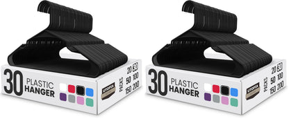 Utopia Home - Plastic Hangers 50 Pack - Space Saving Clothes Hanger - Durable and Strong Closet Organizers and Storage Makes It Ideal Stocking Stuffers or Apartment or Dorm Room Essentials (White)