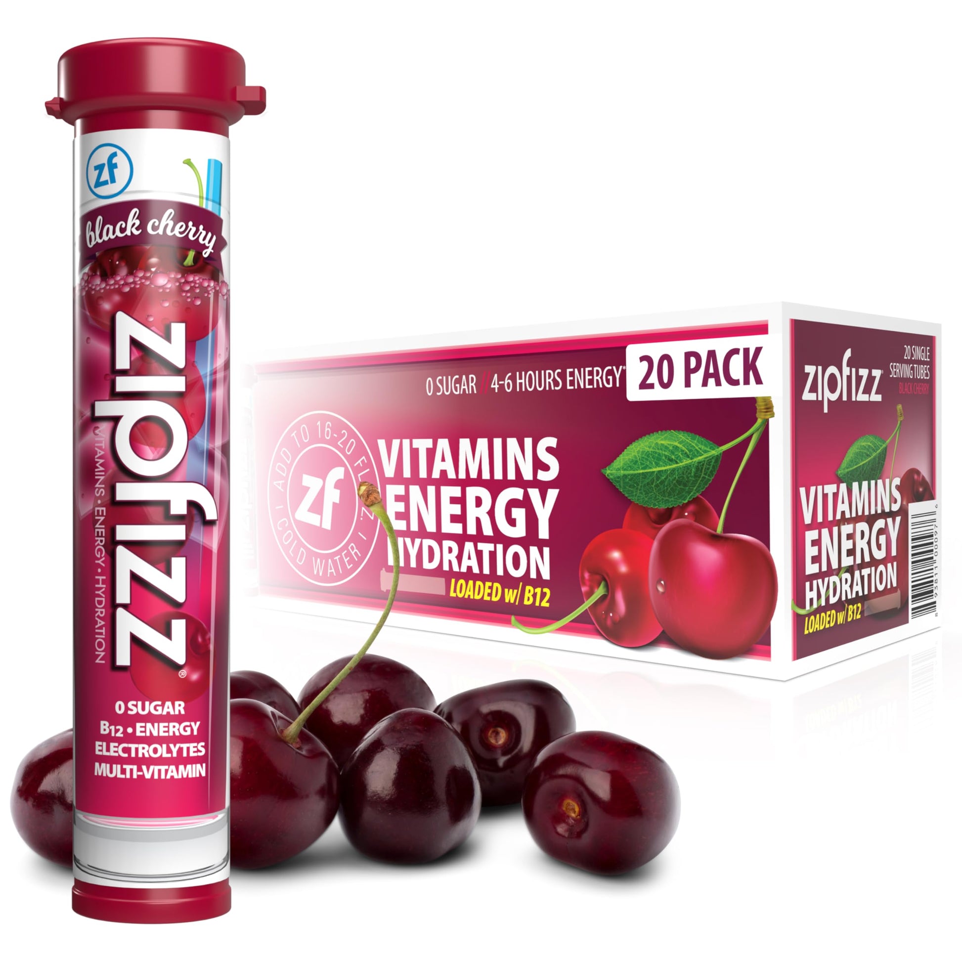Zipfizz Daily Energy Drink Powder, Fruit Punch, 20 Pack 3-in-1 Sustained Energy, Rapid Hydration, and Essential Vitamins Sugar-Free Electrolyte Powder Contains Vitamin B-12 & Antioxidants