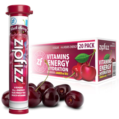 Zipfizz Daily Energy Drink Powder, Fruit Punch, 20 Pack 3-in-1 Sustained Energy, Rapid Hydration, and Essential Vitamins Sugar-Free Electrolyte Powder Contains Vitamin B-12 & Antioxidants