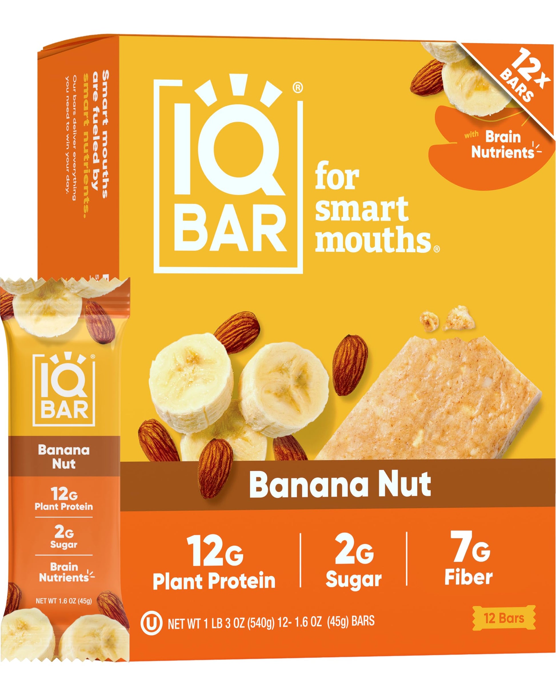 IQBAR Clean Plant Protein Bars - Chocolate Lovers Variety - 12 Count - Keto, Vegan, High Fiber, Gluten and Dairy Free, Low Sugar Snack - Brain and Body Nutrients for Focus, Energy, Meal Replacement