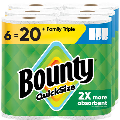 Bounty Quick Size Paper Towels, White, 8 Family Rolls