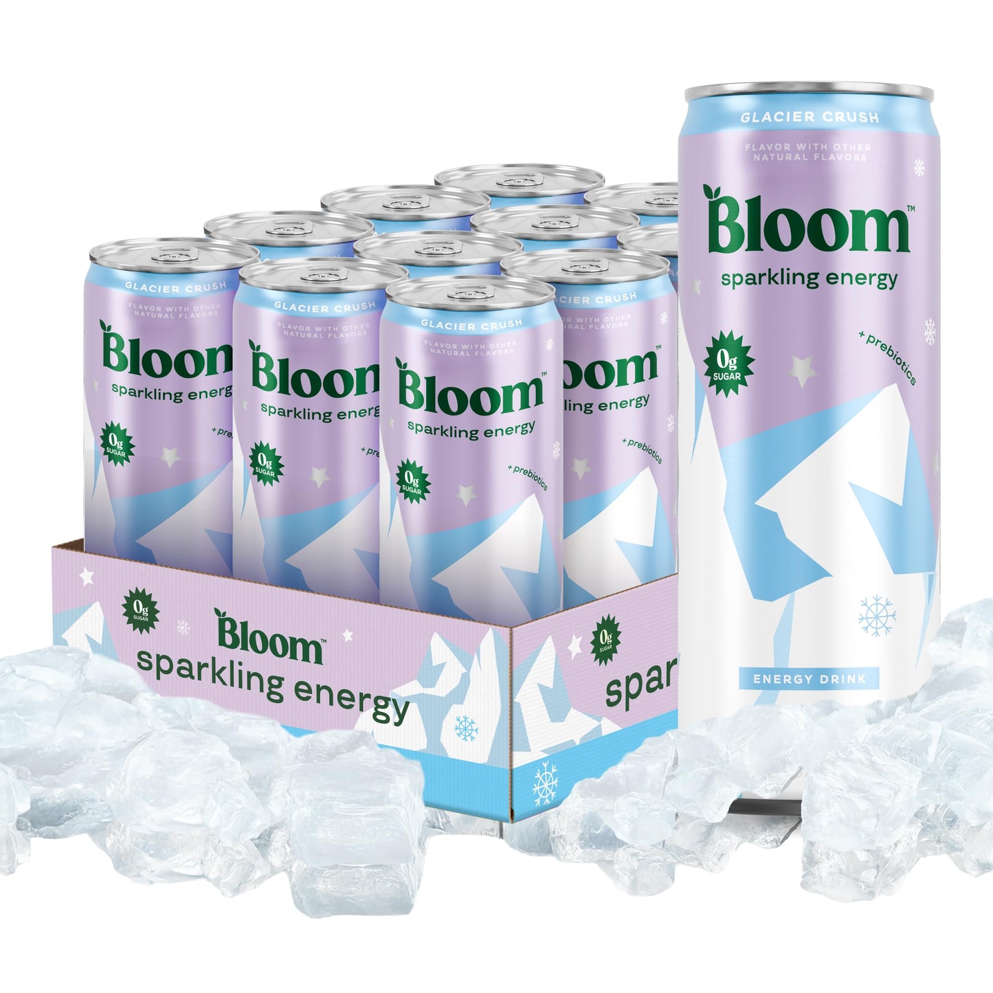 Bloom Nutrition Sparkling Energy Drink - Variety Pack - Natural Caffeine, Zero Sugar, 180mg Caffeine - Antioxidant-Rich with Green Coffee Bean, Green Tea Extract, Prebiotics - 12oz 12 Pack
