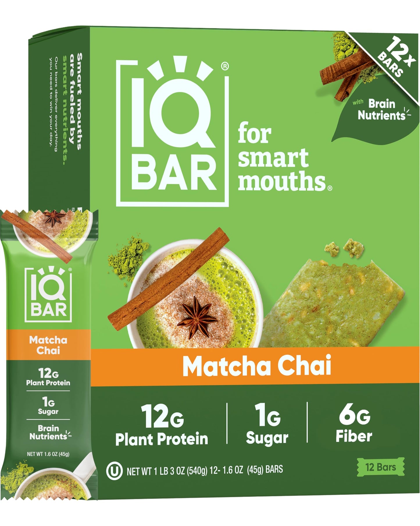 IQBAR Clean Plant Protein Bars - Chocolate Lovers Variety - 12 Count - Keto, Vegan, High Fiber, Gluten and Dairy Free, Low Sugar Snack - Brain and Body Nutrients for Focus, Energy, Meal Replacement