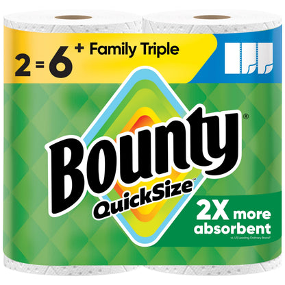 Bounty Quick Size Paper Towels, White, 8 Family Rolls
