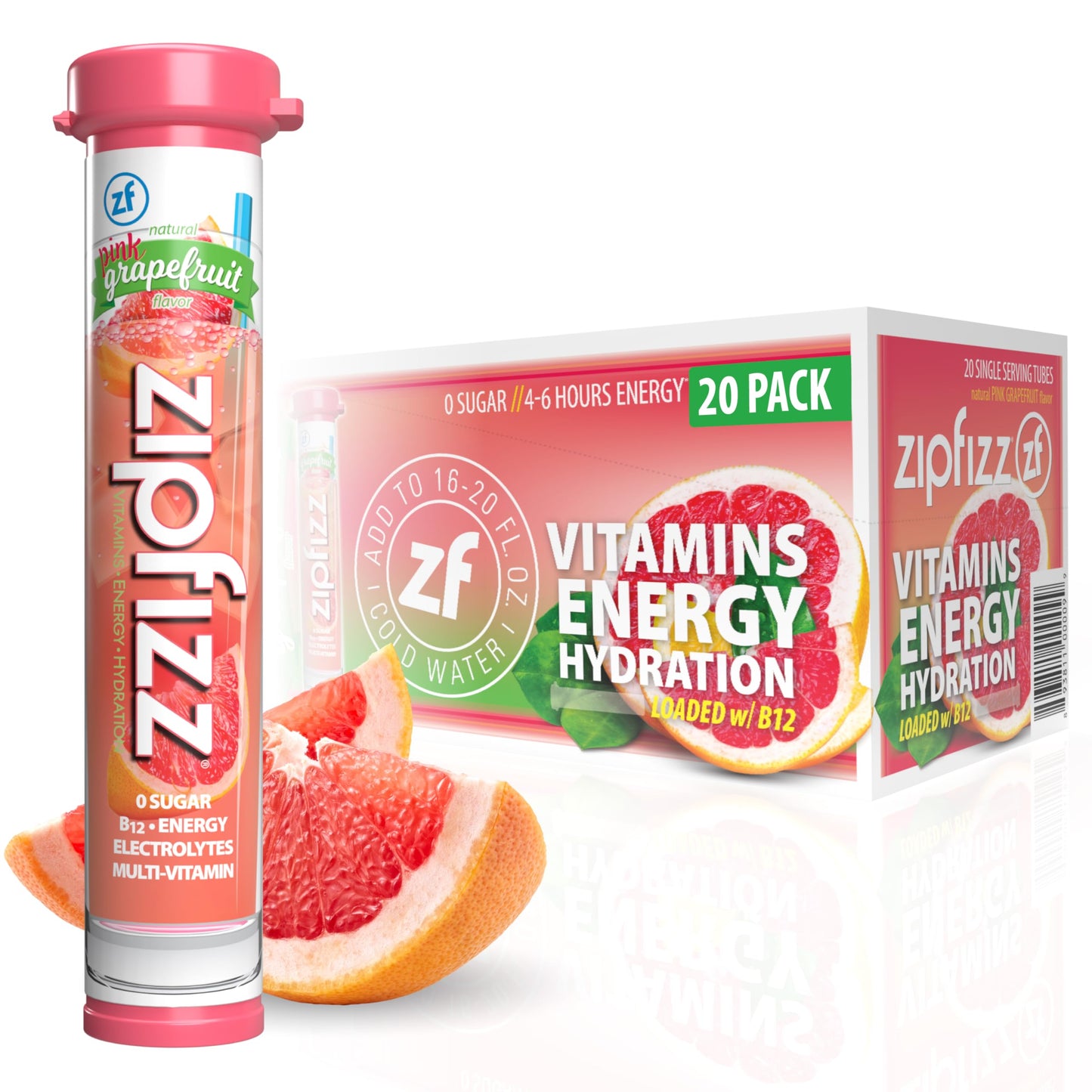 Zipfizz Daily Energy Drink Powder, Fruit Punch, 20 Pack 3-in-1 Sustained Energy, Rapid Hydration, and Essential Vitamins Sugar-Free Electrolyte Powder Contains Vitamin B-12 & Antioxidants