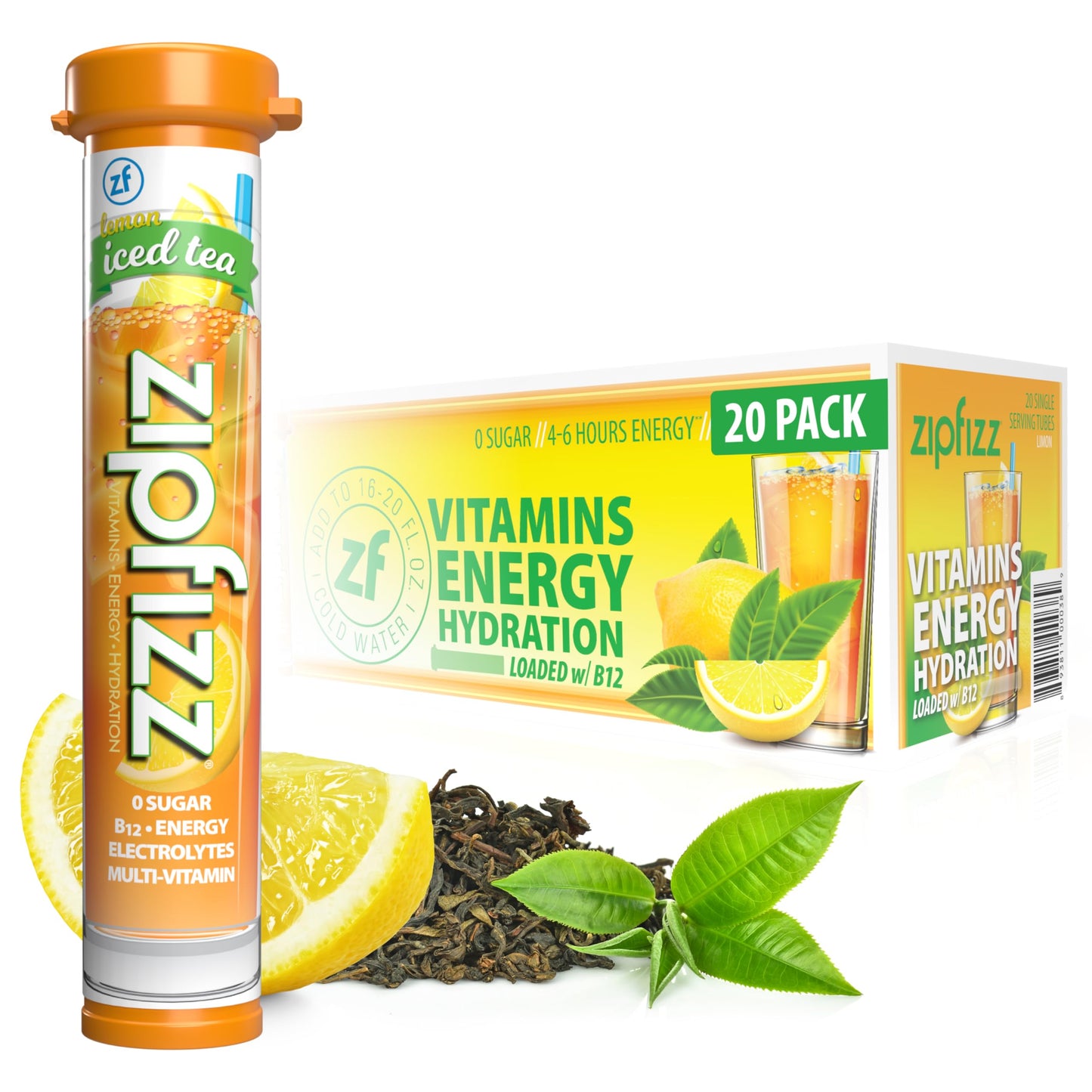 Zipfizz Daily Energy Drink Powder, Fruit Punch, 20 Pack 3-in-1 Sustained Energy, Rapid Hydration, and Essential Vitamins Sugar-Free Electrolyte Powder Contains Vitamin B-12 & Antioxidants