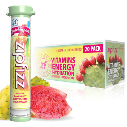 Zipfizz Daily Energy Drink Powder, Fruit Punch, 20 Pack 3-in-1 Sustained Energy, Rapid Hydration, and Essential Vitamins Sugar-Free Electrolyte Powder Contains Vitamin B-12 & Antioxidants