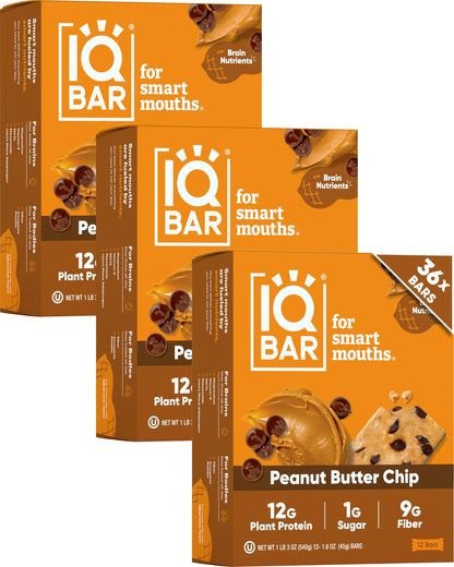 IQBAR Clean Plant Protein Bars - Chocolate Lovers Variety - 12 Count - Keto, Vegan, High Fiber, Gluten and Dairy Free, Low Sugar Snack - Brain and Body Nutrients for Focus, Energy, Meal Replacement