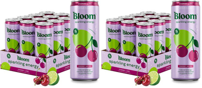 Bloom Nutrition Sparkling Energy Drink - Variety Pack - Natural Caffeine, Zero Sugar, 180mg Caffeine - Antioxidant-Rich with Green Coffee Bean, Green Tea Extract, Prebiotics - 12oz 12 Pack