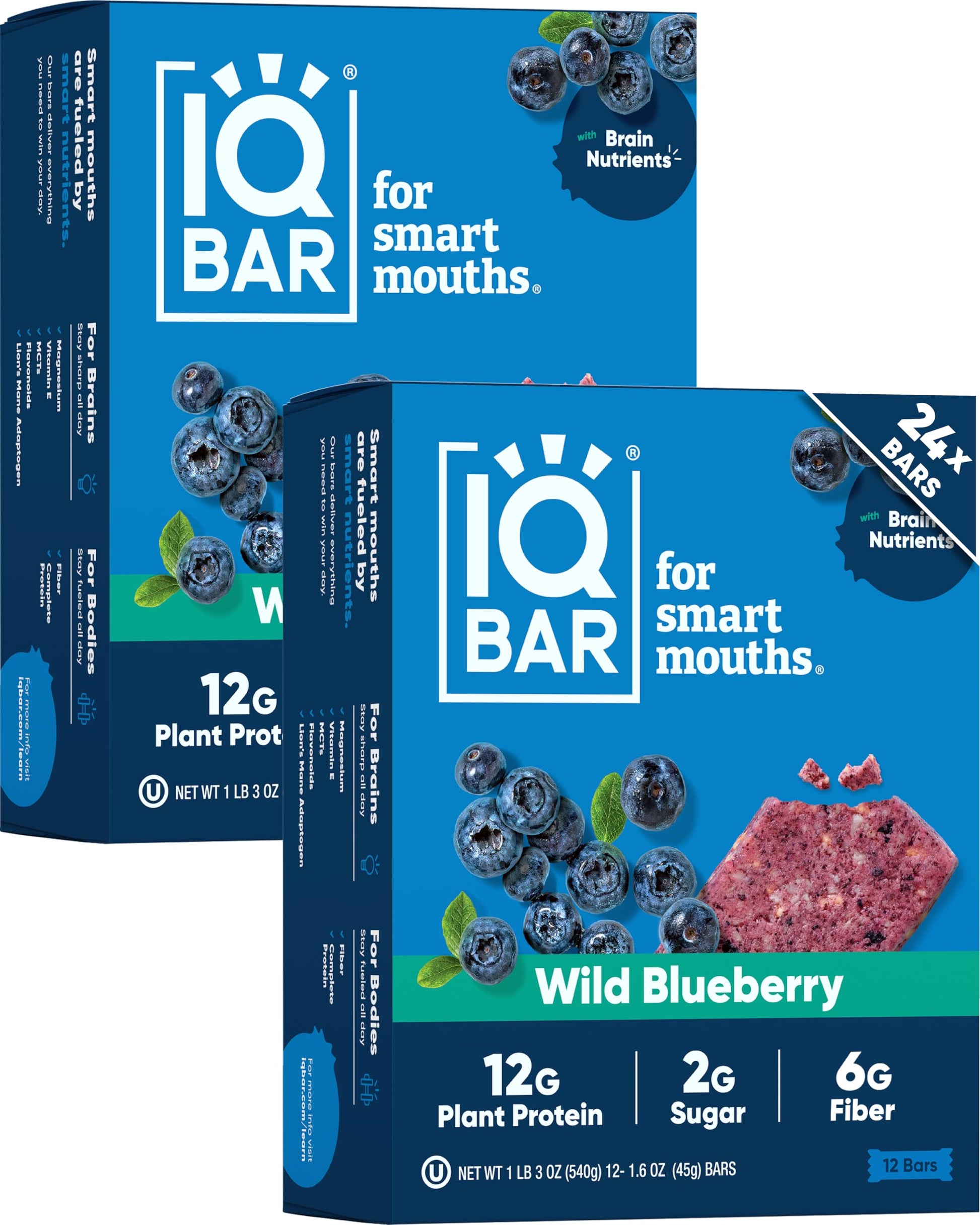 IQBAR Clean Plant Protein Bars - Chocolate Lovers Variety - 12 Count - Keto, Vegan, High Fiber, Gluten and Dairy Free, Low Sugar Snack - Brain and Body Nutrients for Focus, Energy, Meal Replacement