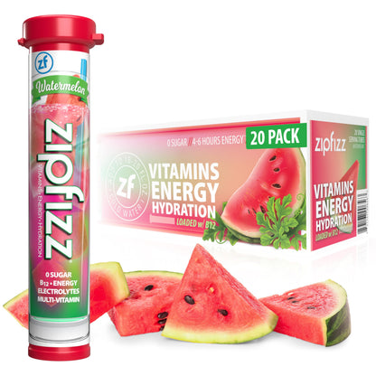 Zipfizz Daily Energy Drink Powder, Fruit Punch, 20 Pack 3-in-1 Sustained Energy, Rapid Hydration, and Essential Vitamins Sugar-Free Electrolyte Powder Contains Vitamin B-12 & Antioxidants