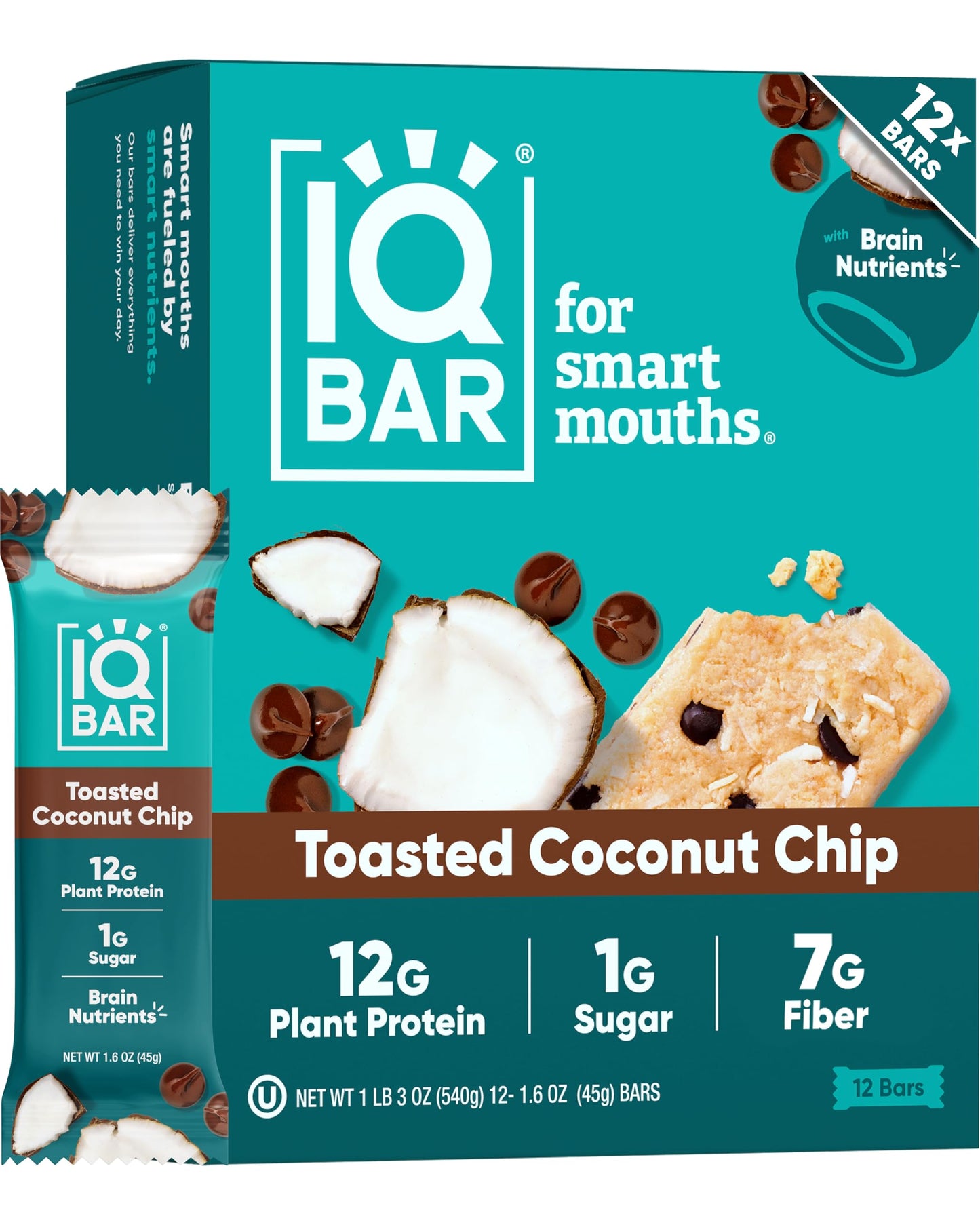 IQBAR Clean Plant Protein Bars - Chocolate Lovers Variety - 12 Count - Keto, Vegan, High Fiber, Gluten and Dairy Free, Low Sugar Snack - Brain and Body Nutrients for Focus, Energy, Meal Replacement