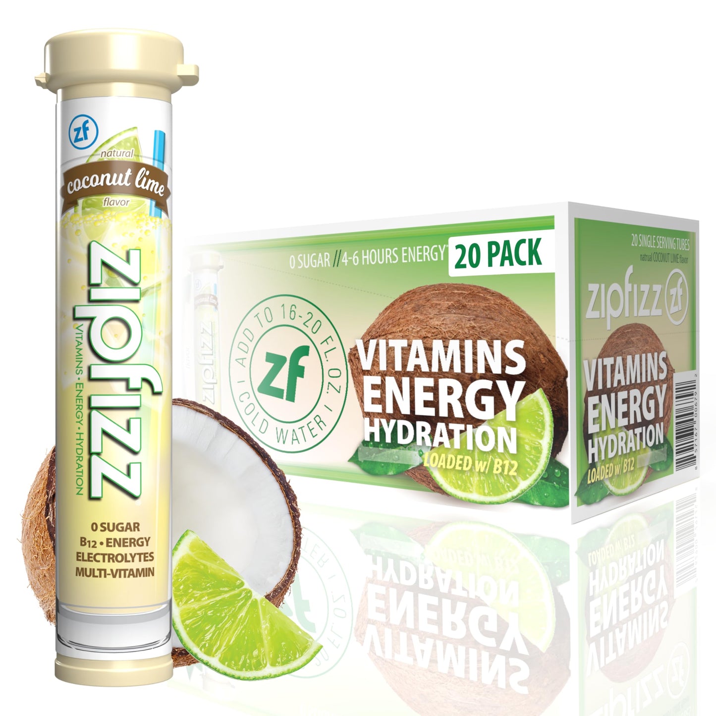 Zipfizz Daily Energy Drink Powder, Fruit Punch, 20 Pack 3-in-1 Sustained Energy, Rapid Hydration, and Essential Vitamins Sugar-Free Electrolyte Powder Contains Vitamin B-12 & Antioxidants
