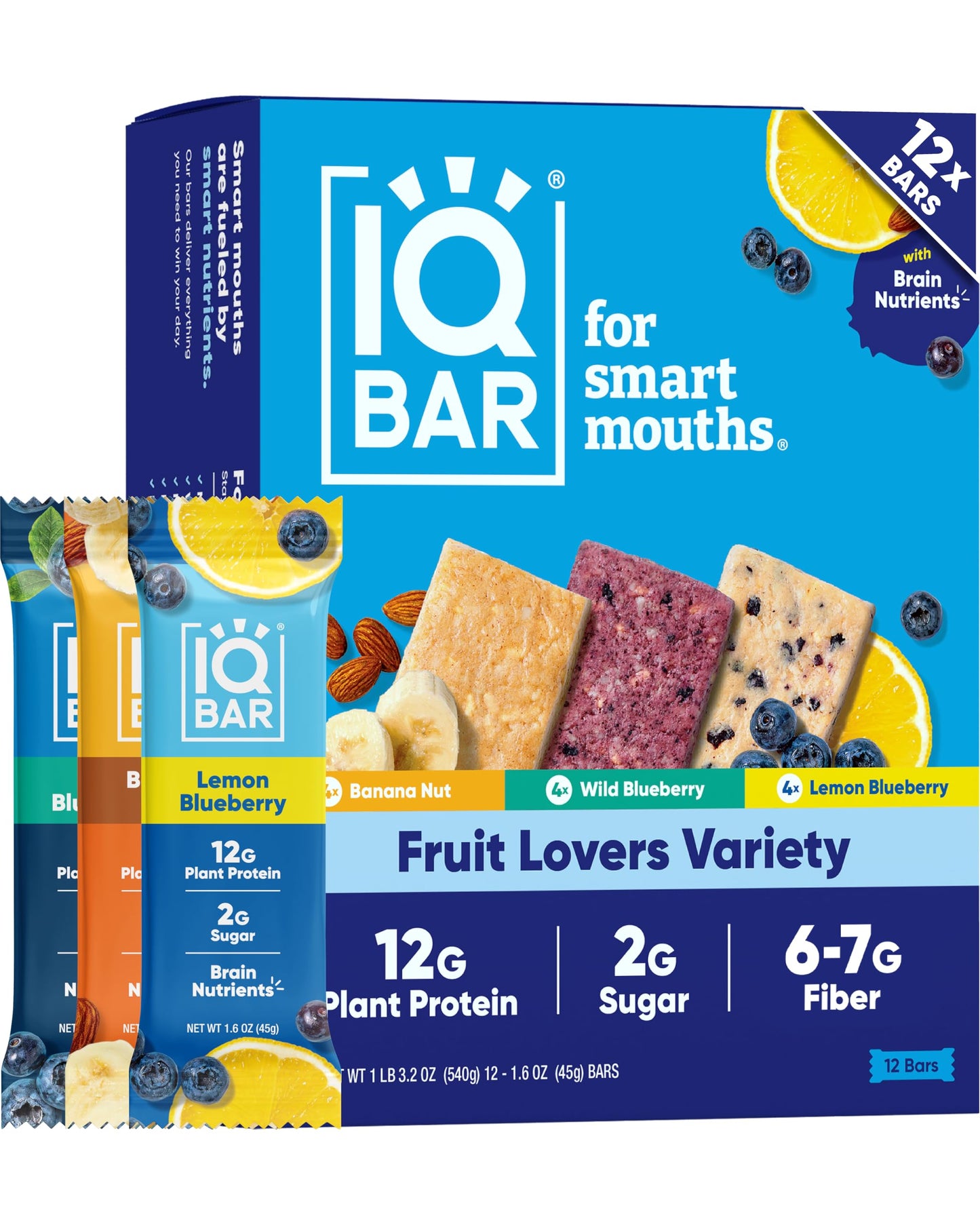 IQBAR Clean Plant Protein Bars - Chocolate Lovers Variety - 12 Count - Keto, Vegan, High Fiber, Gluten and Dairy Free, Low Sugar Snack - Brain and Body Nutrients for Focus, Energy, Meal Replacement