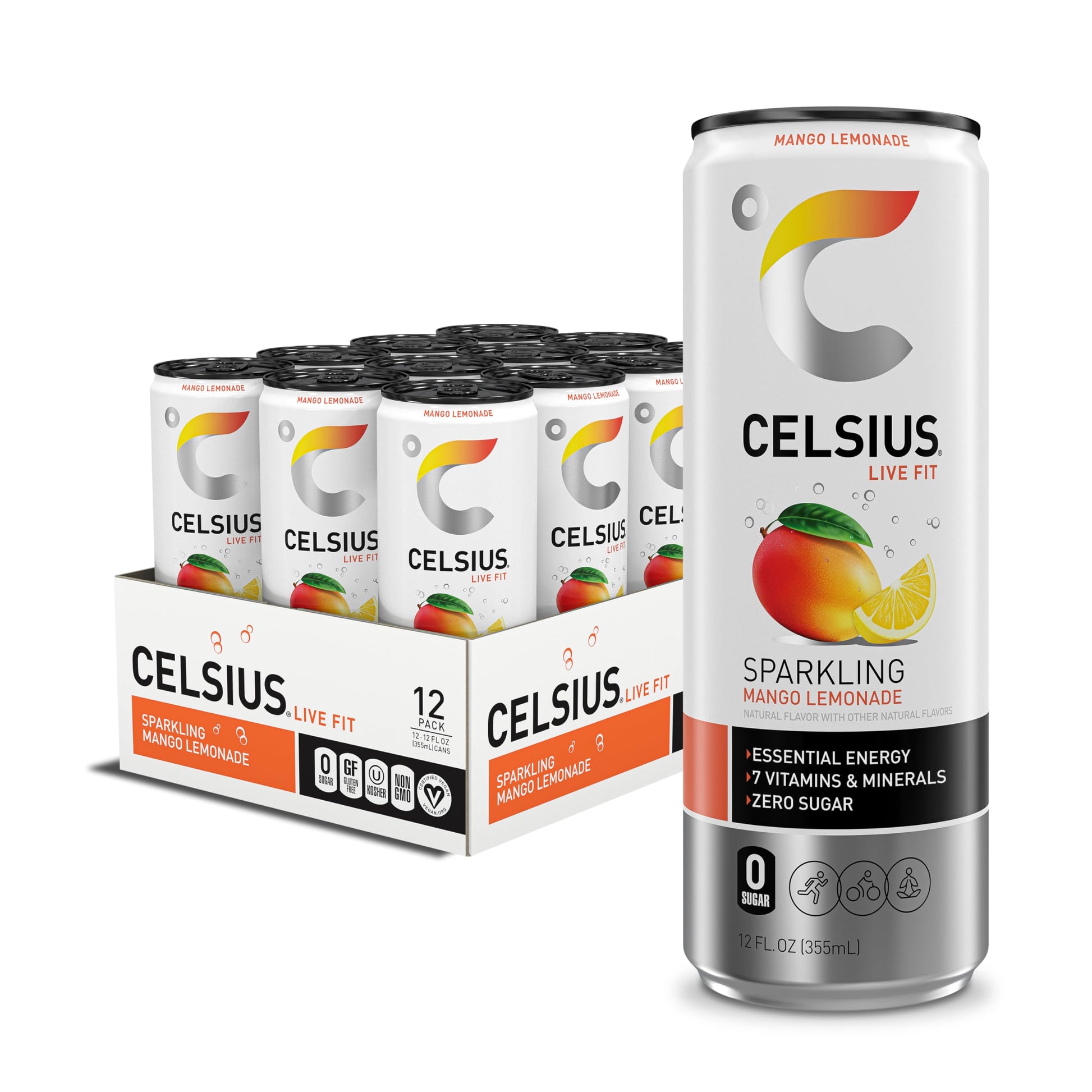 CELSIUS Assorted Flavors Official Variety Pack, Functional Essential Energy Drinks, 12 Fl Oz (Pack of 12)