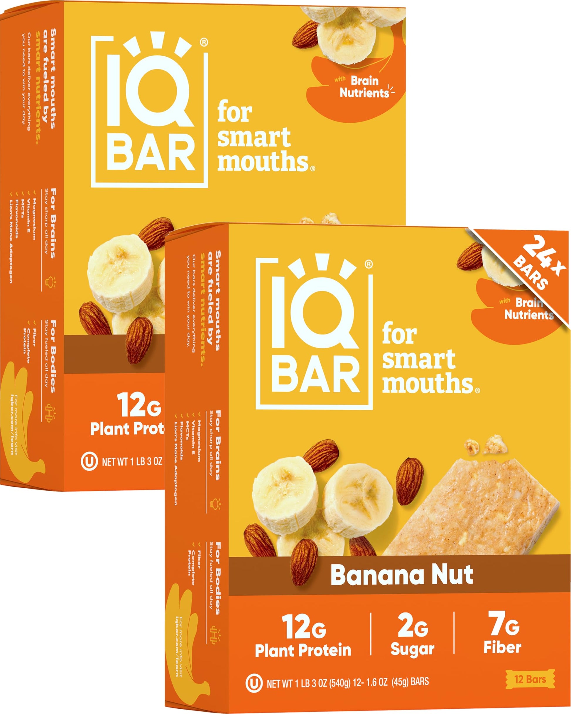 IQBAR Clean Plant Protein Bars - Chocolate Lovers Variety - 12 Count - Keto, Vegan, High Fiber, Gluten and Dairy Free, Low Sugar Snack - Brain and Body Nutrients for Focus, Energy, Meal Replacement