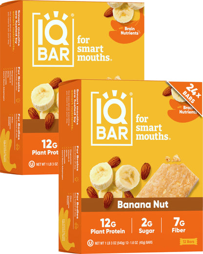 IQBAR Clean Plant Protein Bars - Chocolate Lovers Variety - 12 Count - Keto, Vegan, High Fiber, Gluten and Dairy Free, Low Sugar Snack - Brain and Body Nutrients for Focus, Energy, Meal Replacement